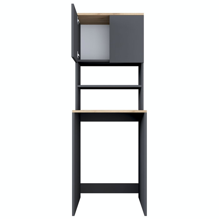 Hanah Home KD101 - 2674 Armario para lavadora elegante y funcional, Nogal y Antracita